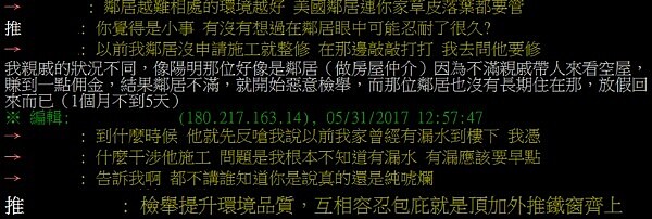 網友多認為，鄰居難相處，反而才能維護居住品質（圖／翻攝自PTT）