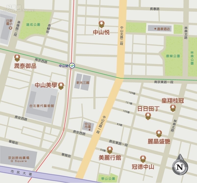 台北市 中山區/購物天堂鬧中有靜 新光南西生活圈