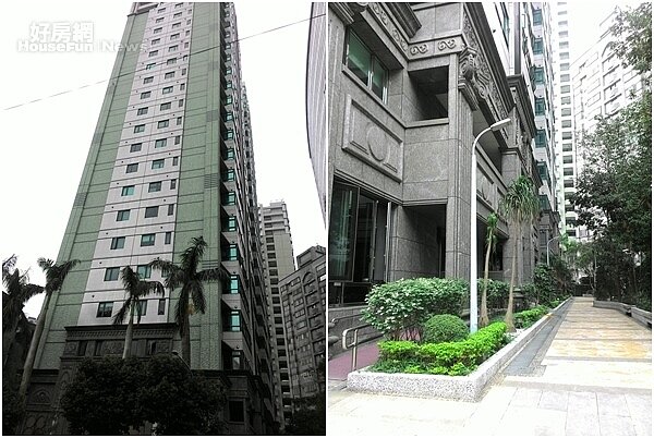 2.樓高25層的「江陵誠」,在新店建國路上十分顯眼。
3.社區旁有景觀步道,棟距寬敞。