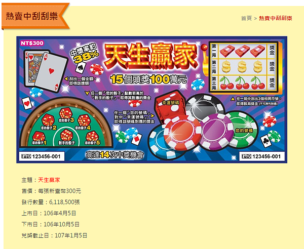 刮刮樂(圖/翻攝自台灣彩券)