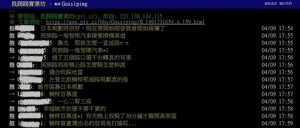 高雄棋盤式道路最完善? 在地人酸「楠梓百慕達」嚇死你(翻攝自PTT)