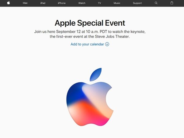 蘋果新機發表邀請函（圖／翻攝自Apple官網）