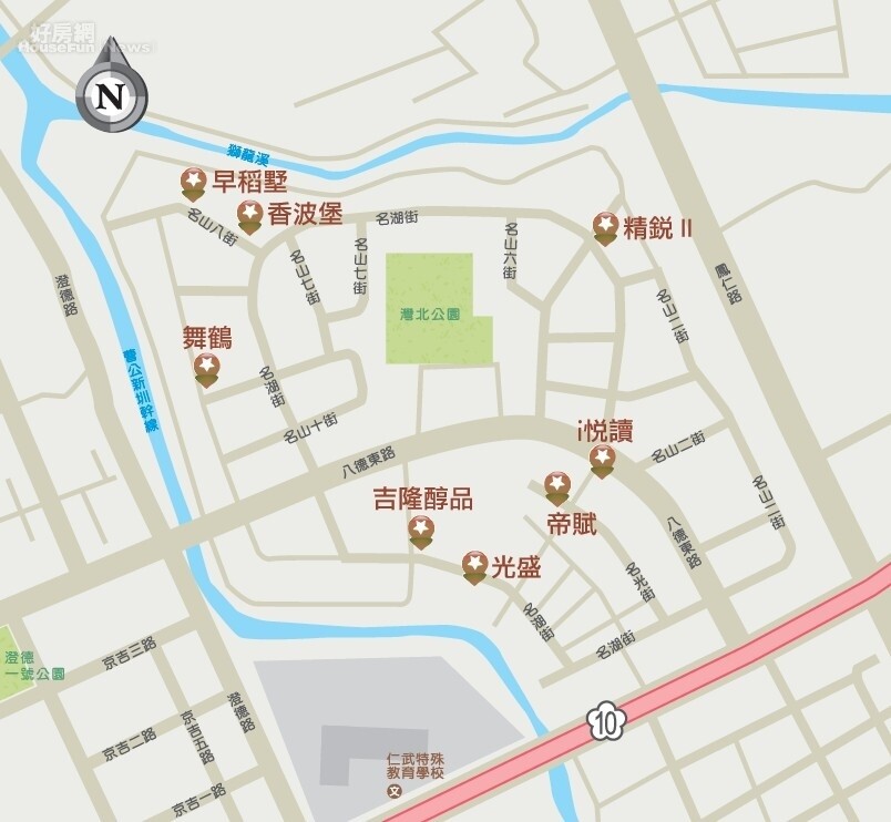 高雄市　仁武區／公園在側水岸環繞　灣北重劃區