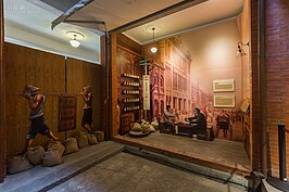 展區內透過2D一比一紙模型呈現當年品茶、賞茶、賣茶的生活日常。