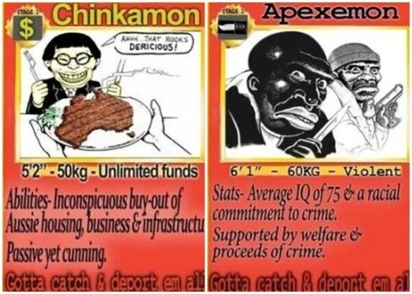 雪梨驚現種族歧視海報，漫畫諷刺華人拉高房價（圖／翻攝自澳華網）