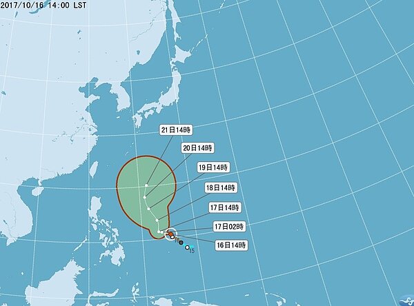 輕颱蘭恩形成(氣象局)