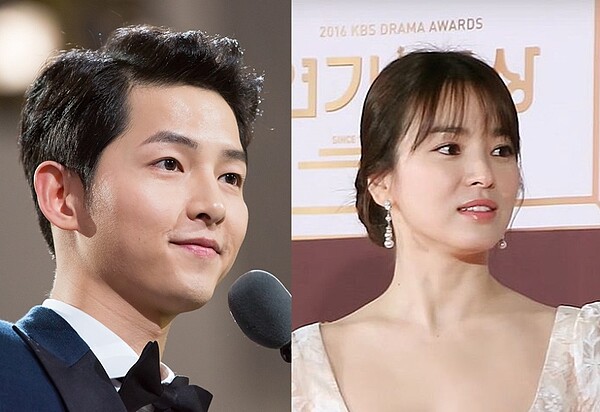 宋仲基、宋慧喬兩人因演出韓劇《太陽的後裔》擦出火花(圖/截取維基百科)