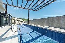 屋頂上的景觀池。