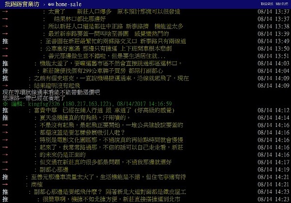 若要在新莊買房,比交通便利,在地人認為,跟著公車路線買更佳(圖/截取自PTT)