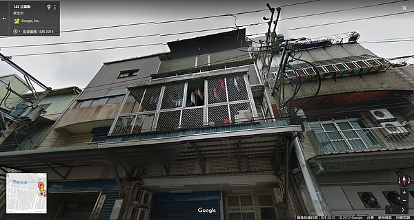 樹林三龍街190號一間二樓房被屋主加蓋成六樓。（圖片擷取自google maps）