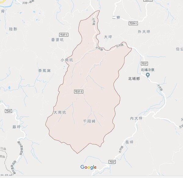北埔南坑村。(圖片擷取自googlamaps)