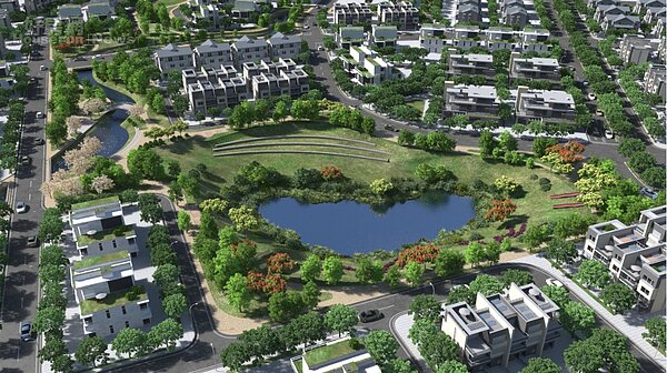 草漯市地重劃區完工模擬圖(桃園市政府)