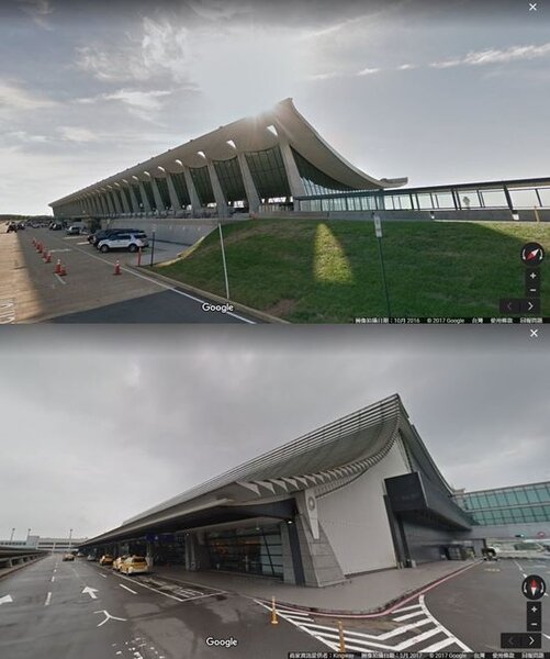 桃園機場與杜勒斯機場。（圖片擷取自googlemaps）