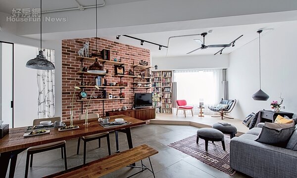 工業揉合日式禪風 自由斜向玩出大空間