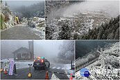 太平山再降雪　路面冰滑人車須小心
