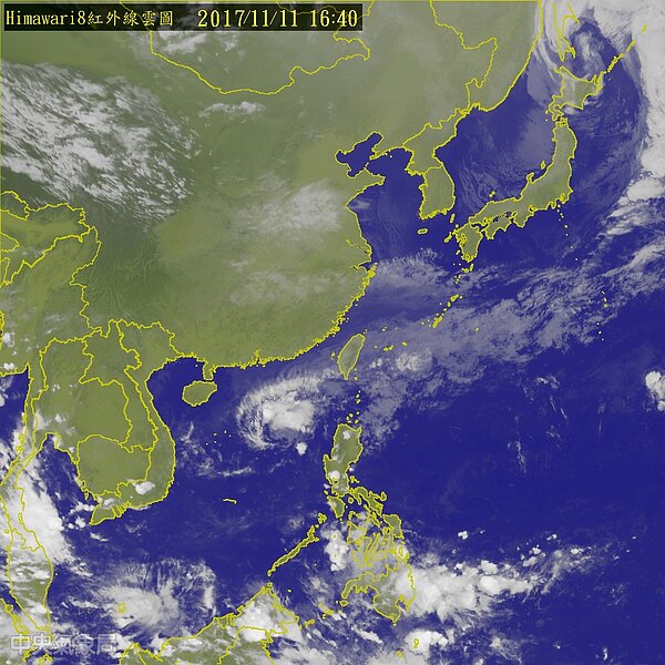 受東北風及南方雲系影響，北部4縣市持續發大雨特報。（圖／中央氣象局）