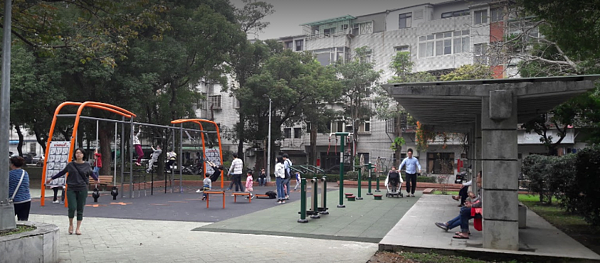 台北市北投的立農公園 健身器材(Google Map)