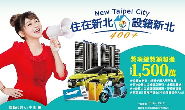 民政局於今(7)日推出「住在新北、設籍新北」系列抽獎活動,祭出最大獎為457萬元套房一間(圖/翻攝自新北市民政局網站)