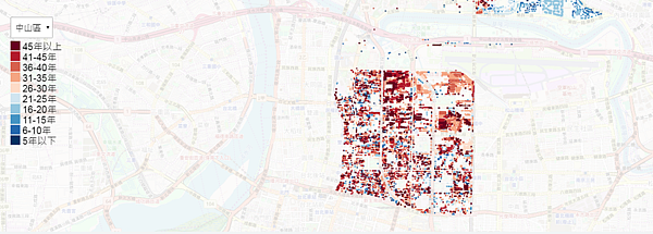 台灣屋齡地圖（圖／翻攝自台北市屋齡地圖）