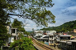 平溪鐵道一景。