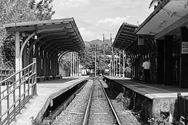 平溪站月台經過多次翻新，已經沒有當年的那種特色。鋼軌彎曲而成的遮雨棚已由更堅固的鋼樑所取代。