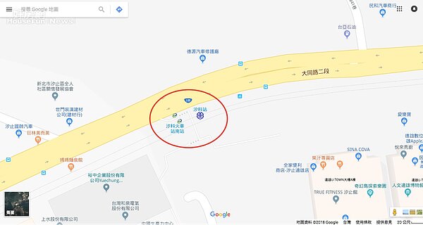 汐科站竟被標註是捷運?!(截自GoogleMap)