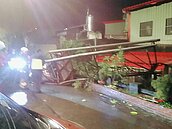 地震！鶯歌整座水塔瞬間倒向路面