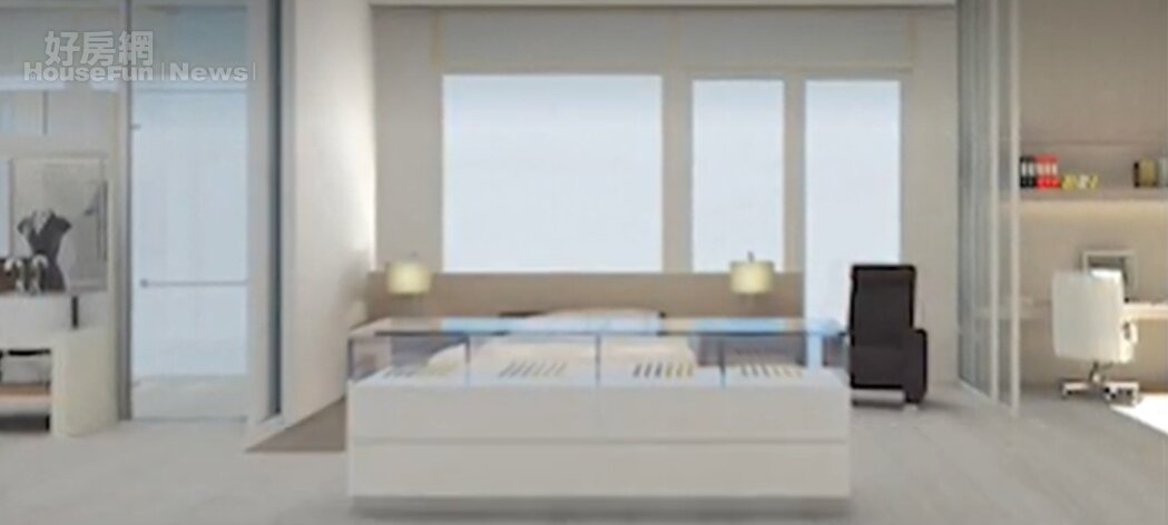 套房內的玻璃櫃可拿來作為擺放首飾用。(designcorpltd官網)