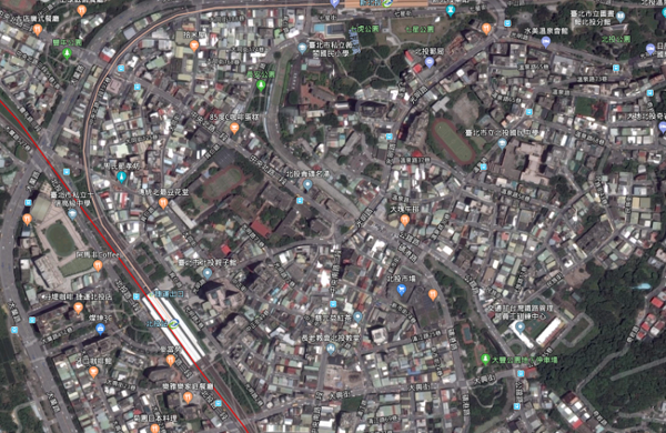 台北市北投區衛星圖（圖／翻攝自google map）