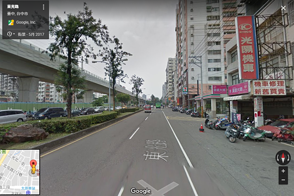 圖為台中市北屯區東光路。(Google Map)