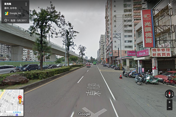 圖為台中市北屯區東光路。（Google Map）