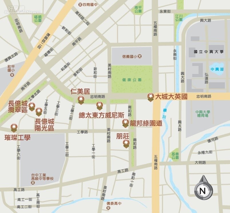 台中市　南區／綠意環抱景觀宅夯　忠明綠園道生活圈