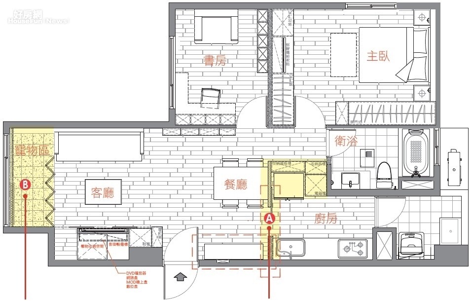 解決小坪數的收納難題!兩人一犬的18坪時髦小宅
