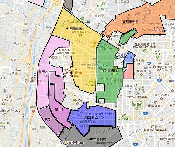 台中南屯單元二重劃區今年4月房屋交易表現亮眼。圖/擷取自台中重劃區