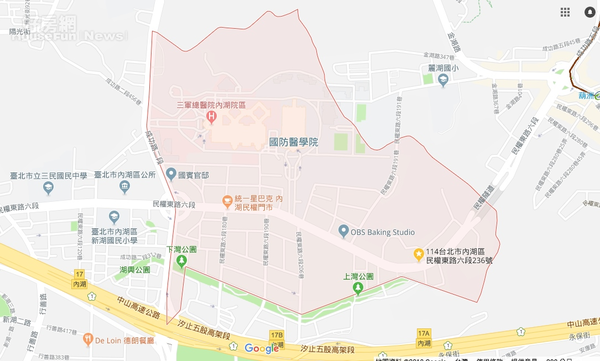 台北市最有錢里。（截自GoogleMap）
