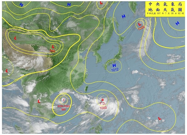 中央氣象局表示,菲律賓東方海面的熱帶性低氣壓,最快今天成颱。圖/擷取自中央氣象局網站