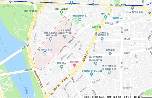 萬華綠堤里。（截自GoogleMap）