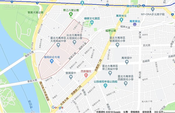 萬華綠堤里。（截自GoogleMap）