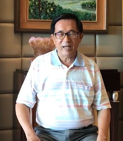 台灣北社今天舉辦成立17周年感恩餐會,前總統陳水扁一早在臉書「新勇哥物語」PO錄影祝賀、感謝。圖/翻攝陳水扁臉書「YonGe Chen」