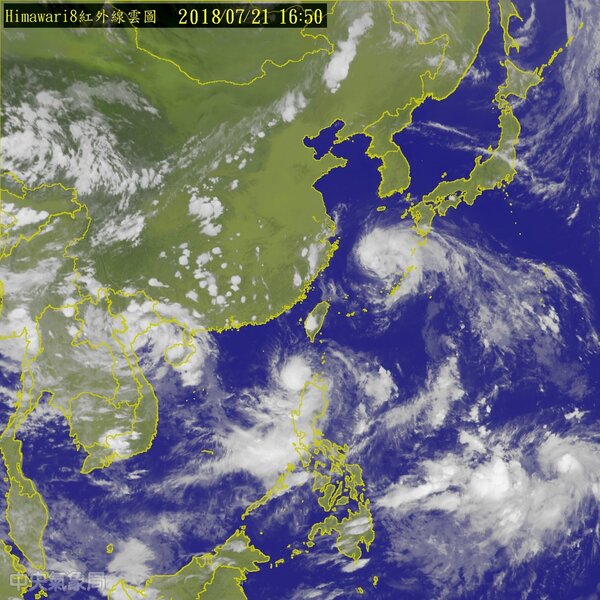 菲律賓海面的熱帶低氣壓可能形成今年第10號颱風悟空（氣象局）