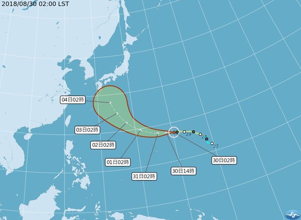 氣象專家吳德榮說今年7、8月颱風數為史上同期第二多。圖／擷自氣象局官網