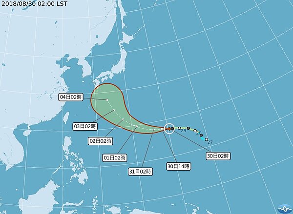 氣象專家吳德榮說今年7、8月颱風數為史上同期第二多。圖/擷自氣象局官網