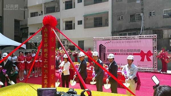 危老重建首見動工案在高雄苓雅區。(內政部提供)