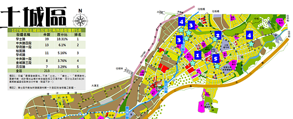 新北市土城區熱門交易路段(圖/翻攝自新北市地政局)