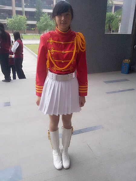 洪采昀就讀北門農工時曾加入儀隊，充滿熱血的她拼考消防員。圖／洪采昀提供