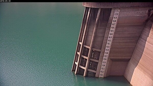 翡翠水庫今日上午8時水位為150.43公尺,評估8月底前供水無虞。圖/翡管局提供