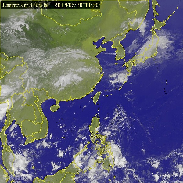 20180530衛星雲圖(圖/翻攝自中央氣象局)