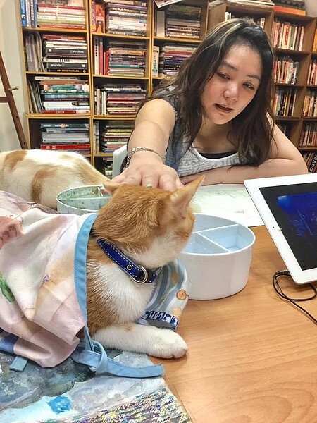 凌葳威開畫室教畫畫。 圖/擷自臉書