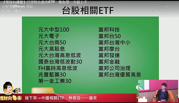 理財 投資 基金 ETF 好房網TV 林奇芬 理財向錢衝