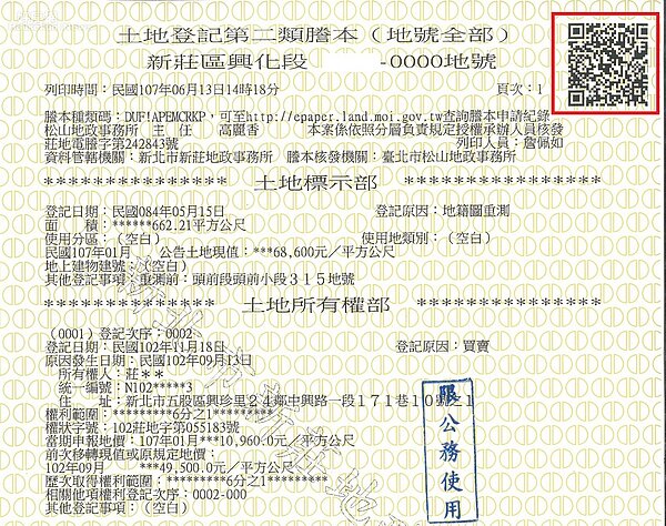電子謄本。(台北市地政局提供)
